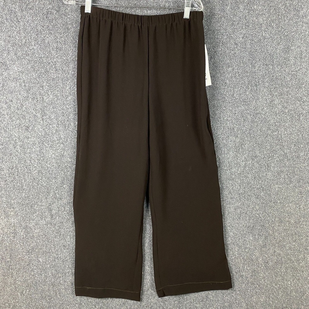 Studio 1 Pants Women's‎ Size 10 Pull On NWT Stretch Dark Brown 100% Polyester